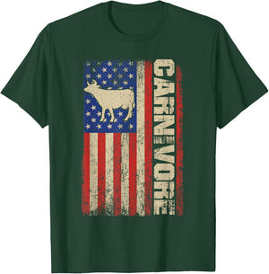 Carnivore Meat Smoker Gifts -Adults Black Small Classic Fit Short Sleeve Anti-Vegan Anti-Vegetarian Keto Diet T-Shirt - T-Shirt | Forest