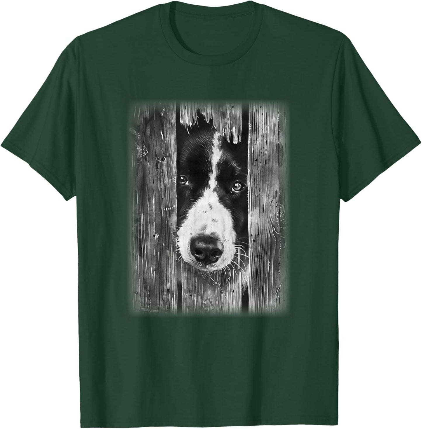 Black and White Border Collie t featuring a Border Collie T-Shirt - T-Shirt | Forest
