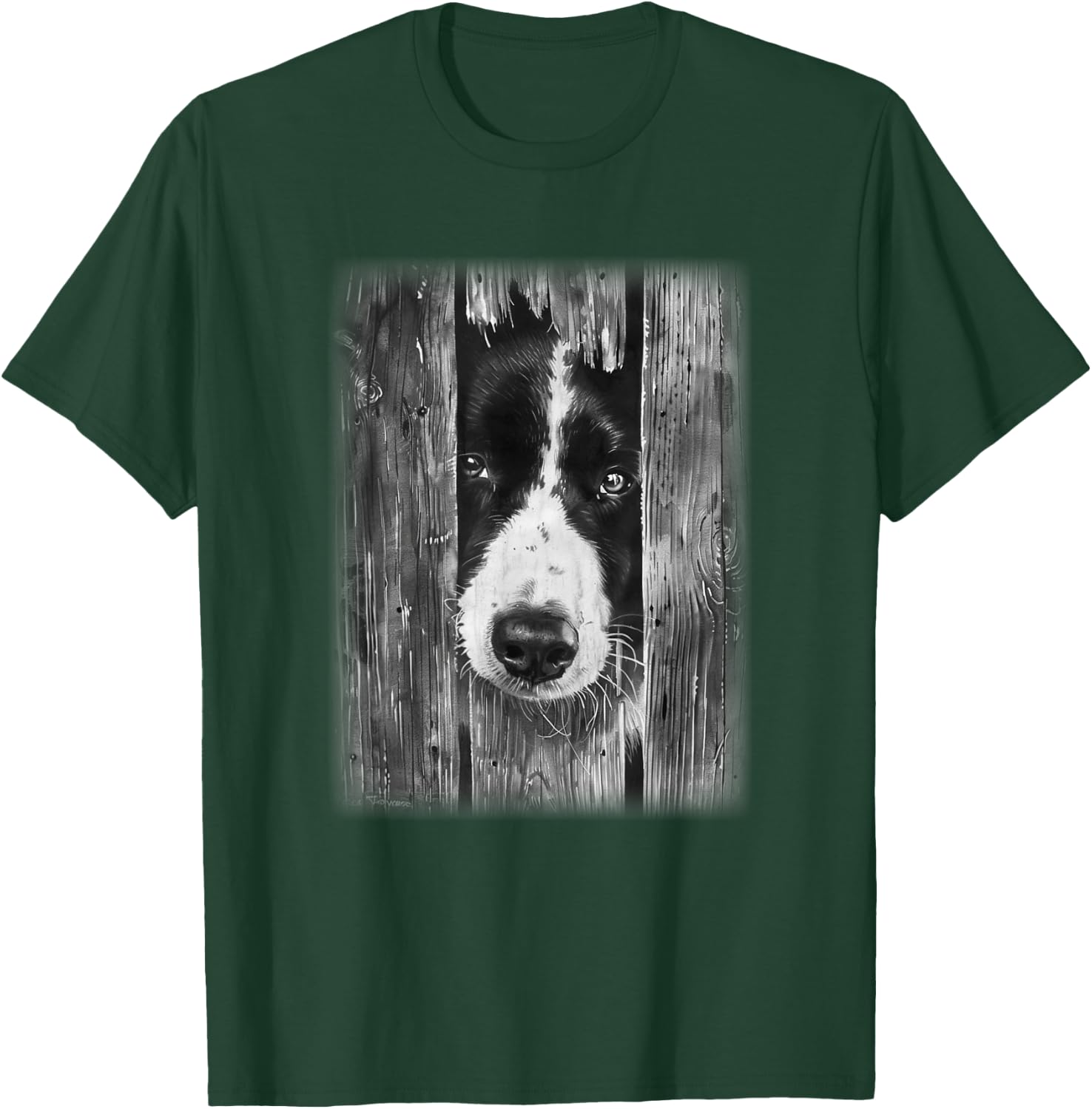 Black and White Border Collie t featuring a Border Collie T-Shirt - T-Shirt | Forest