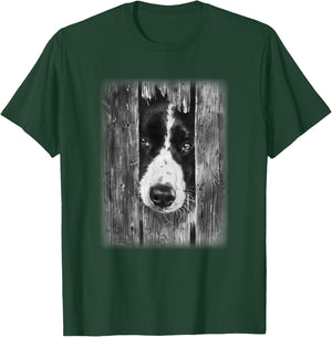 Black and White Border Collie t featuring a Border Collie T-Shirt - T-Shirt | Forest