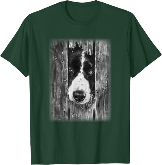Black and White Border Collie t featuring a Border Collie T-Shirt - T-Shirt | Forest