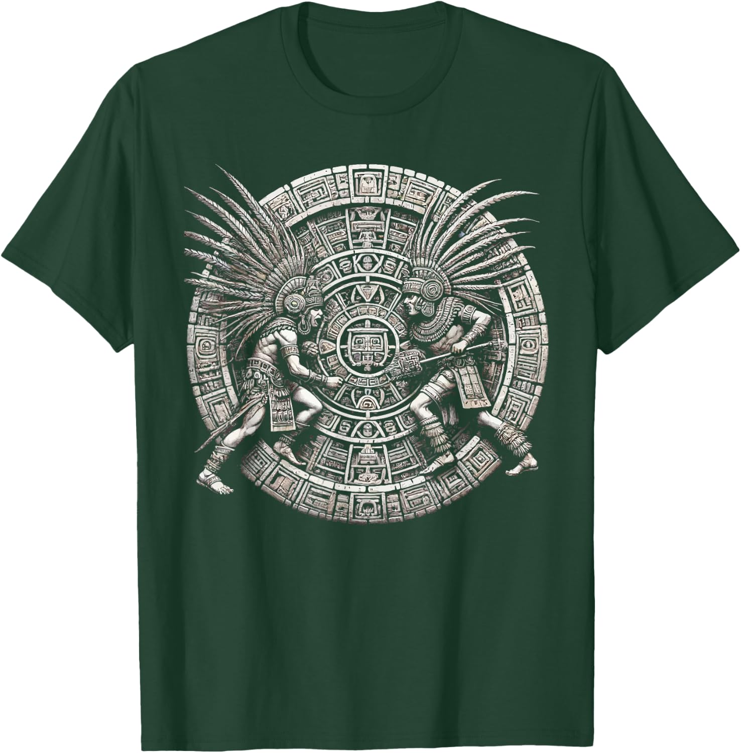 Aztec Warrior Mayan Indigenous Mexican Aztec Jaguar T-Shirt - T-Shirt | Forest
