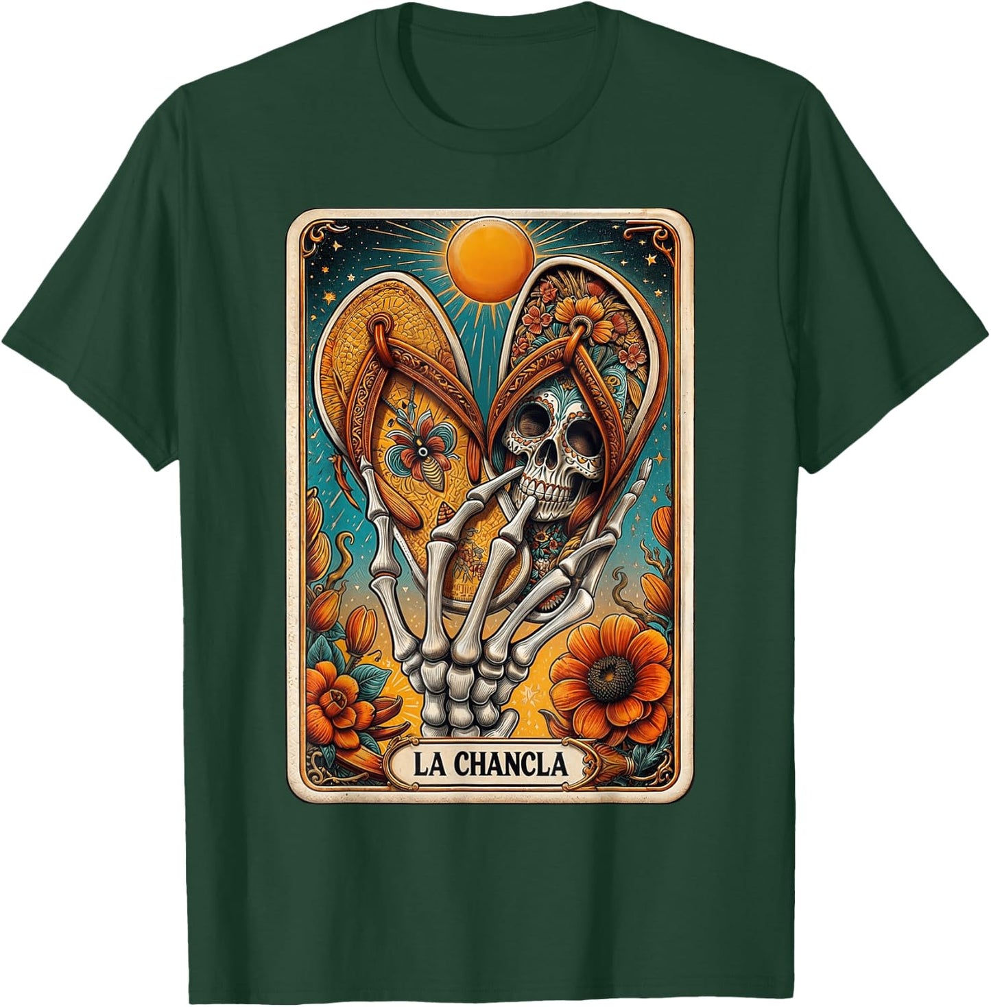 La Chancla Flip Flop Card Funny Mexican Mom Tarot Card T-Shirt - T-Shirt | Forest