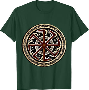 Kolovrat Slavic Protective Rune T-Shirt - T-Shirt | Forest