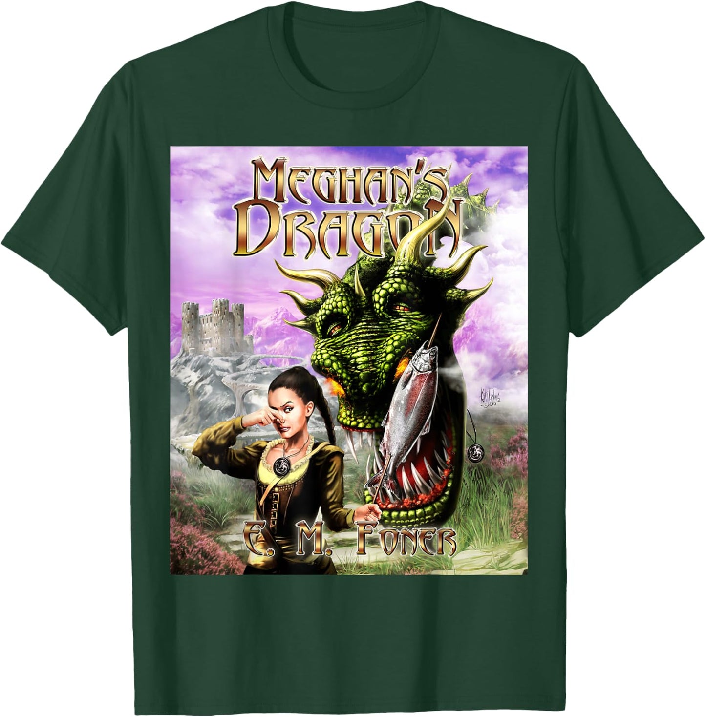E. M. Foner Meghan's Dragon Cover T-Shirt - T-Shirt | Forest