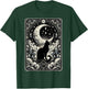 Magical Tarot Card Black Cat and Crescent Moon Vintage Cat T-Shirt - T-Shirt | Forest