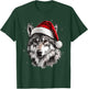 Wolf Santa Hat Funny Xmas Wolf Lovers Christmas Pajama T-Shirt - T-Shirt | Forest
