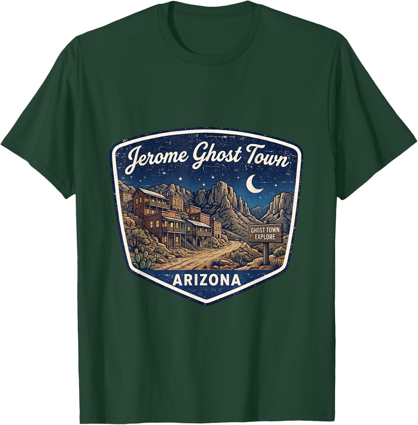 Jerome Ghost Town Arizona Explore Vintage Western Desert T-Shirt - T-Shirt | Forest