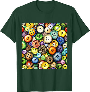 Multicolor Button Pattern T-Shirt - T-Shirt | Forest