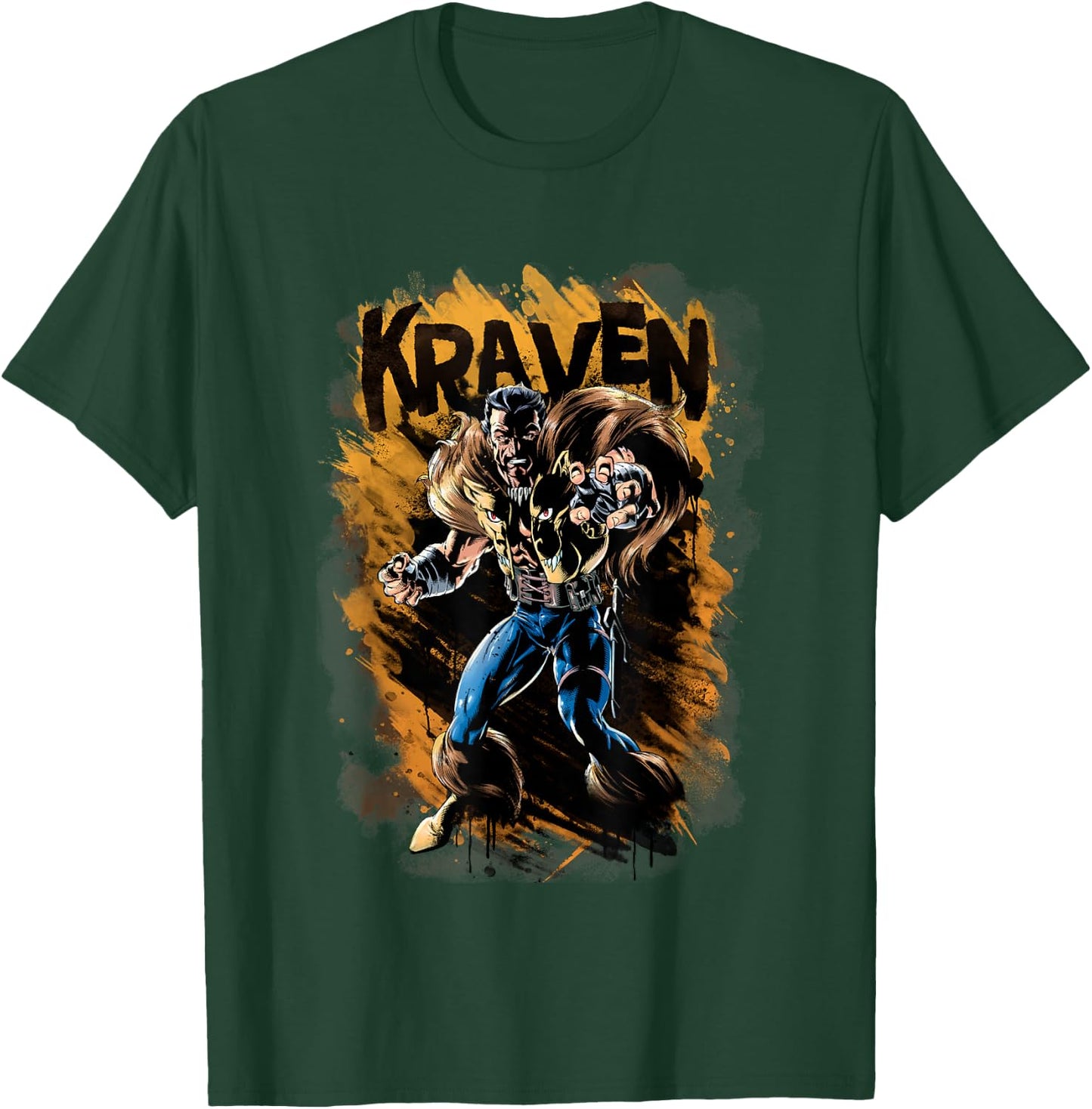 Marvel Universe Classic Kraven Vintage Brush Strokes T-Shirt - T-Shirt | Forest