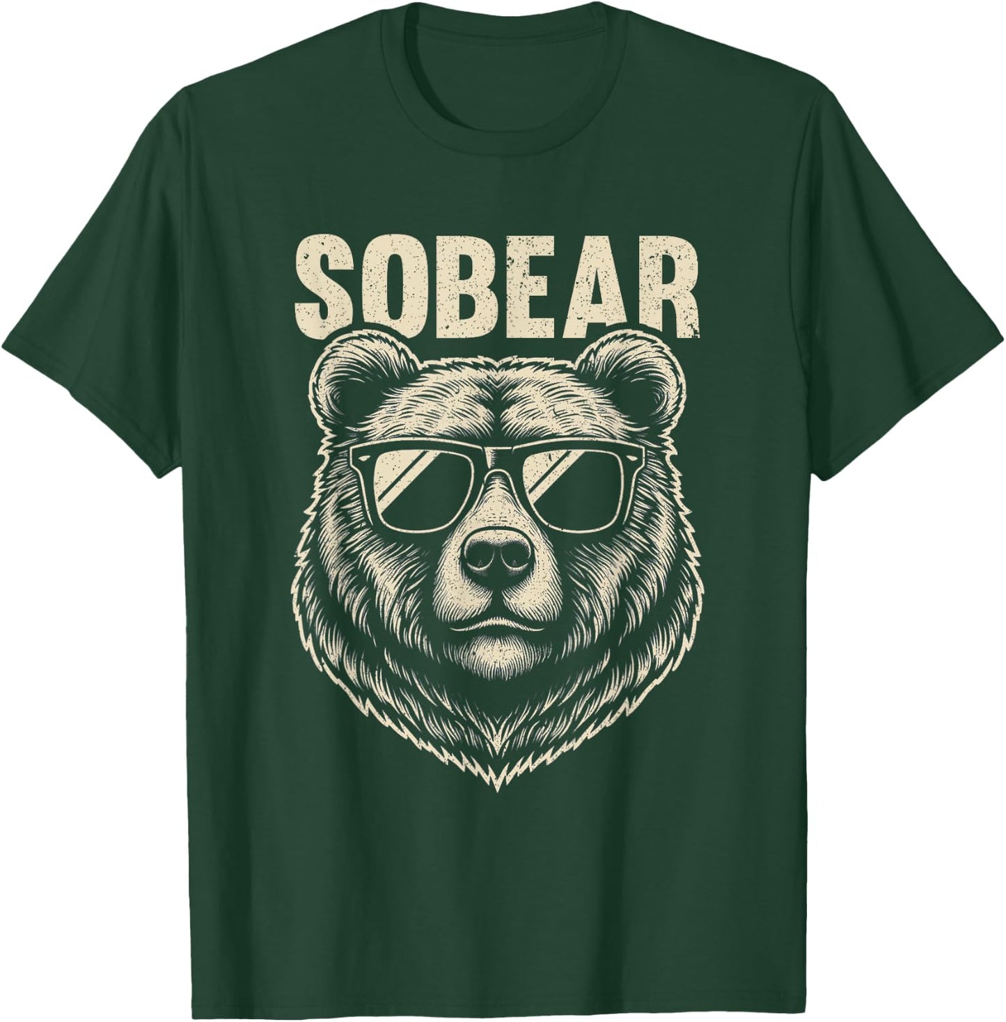 Sobriety Anniversary Sober AA NA Recovery Sobear T-Shirt - T-Shirt | Forest
