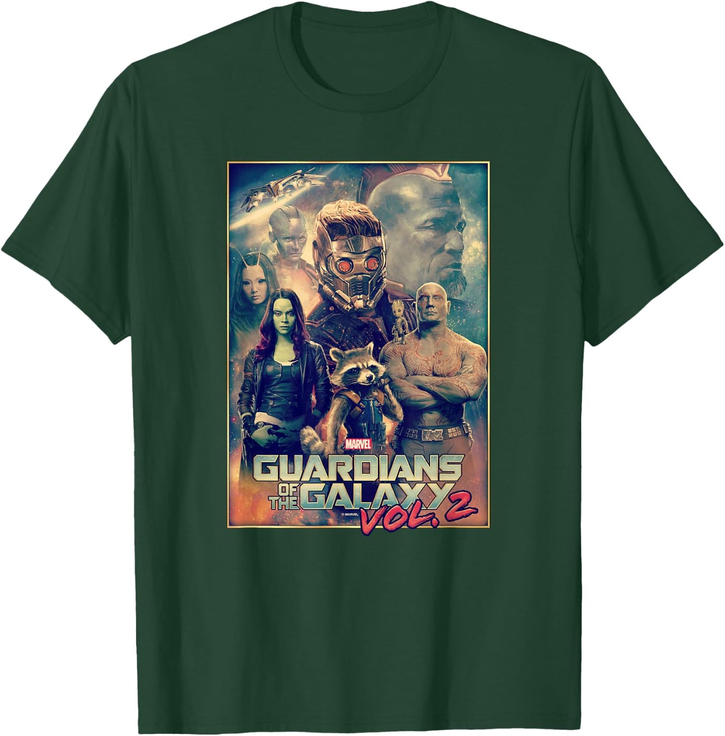 Marvel Guardians Of The Galaxy Vol 2 Team Effort Poster T-Shirt - T-Shirt | Forest