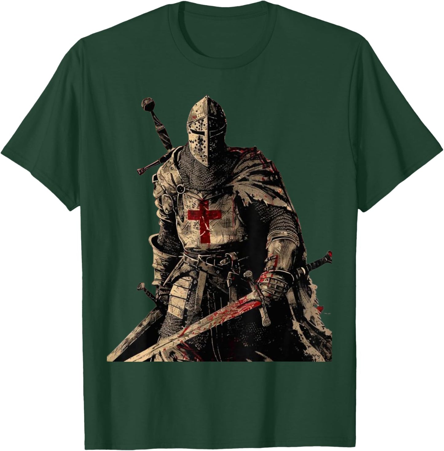 Knight Christian Templar Warrior Of God Crusader Gift , Small, Black T-Shirt - T-Shirt | Forest