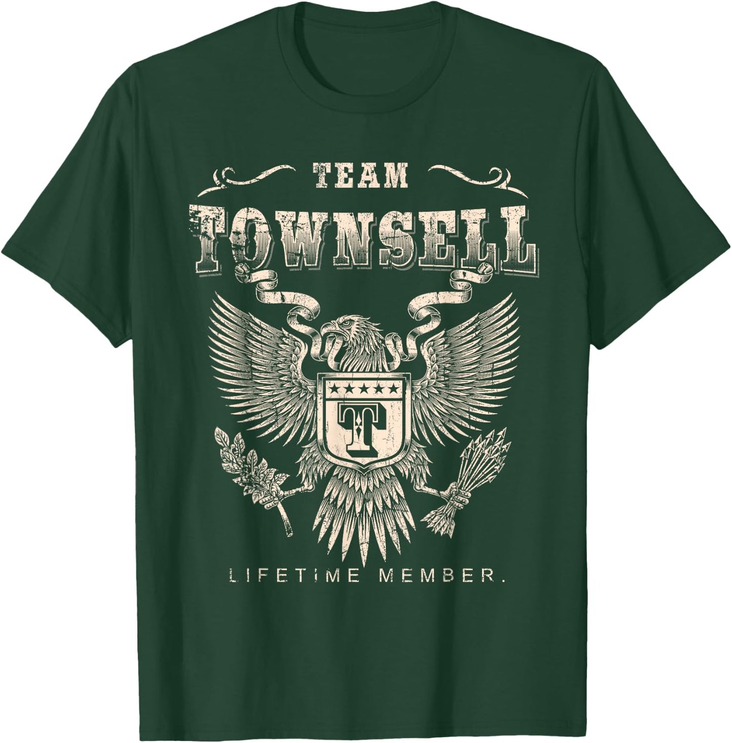 Team Townsell Lifetime Member - Townsell Name T-Shirt - T-Shirt | Forest