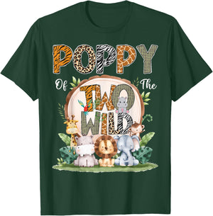 Poppy Of The Two Wild Animal Safari 2Nd Birthday Party T-Shirt - T-Shirt | Forest