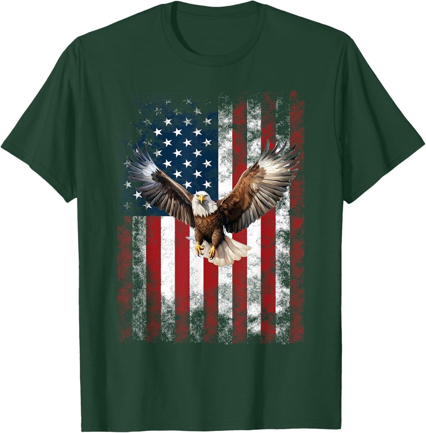 Patriotic Eagle 4th Of July USA American Flag T-Shirt - T-Shirt | Forest