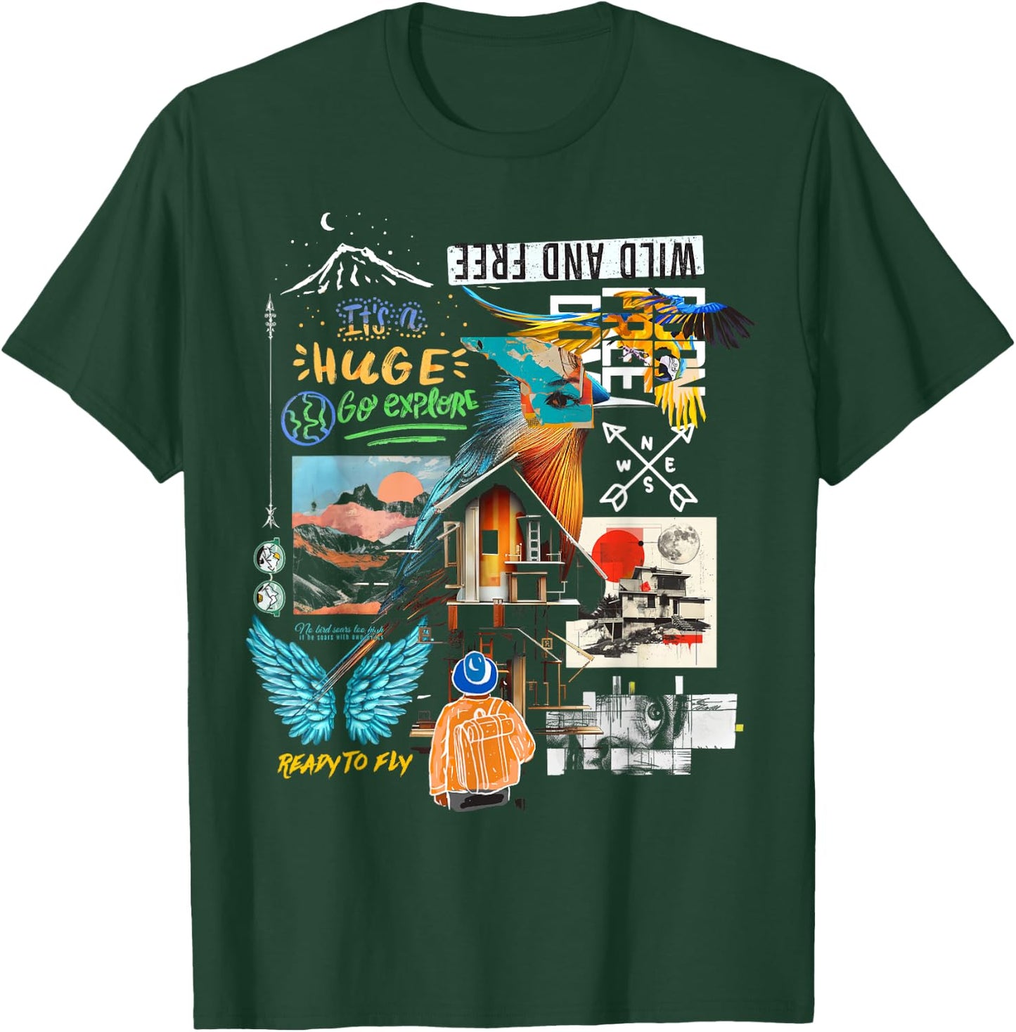 Butterfly | Frontprint | Animal Art Graphic Artwork Butterfl T-Shirt - T-Shirt | Forest