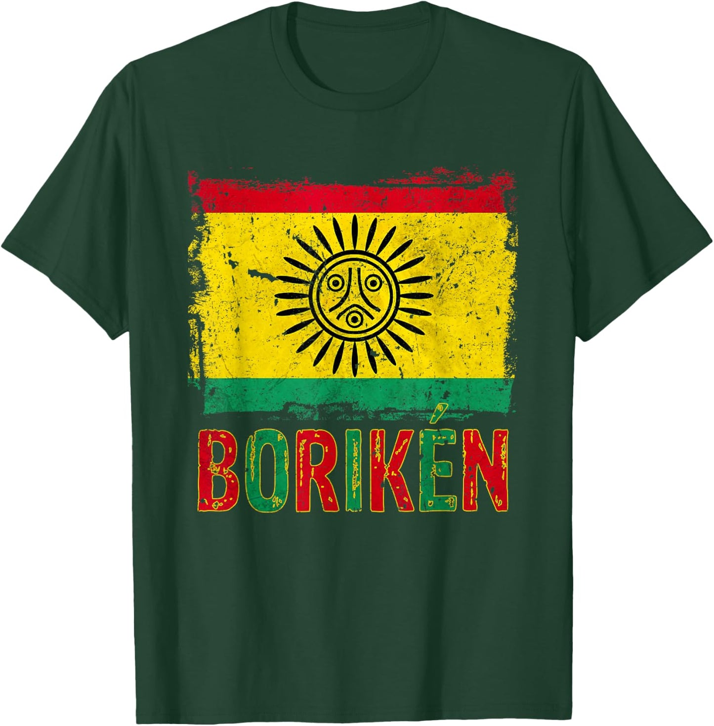 Taino Nation Flag Boriken Borinquen Native American Arawak T-Shirt - T-Shirt | Forest