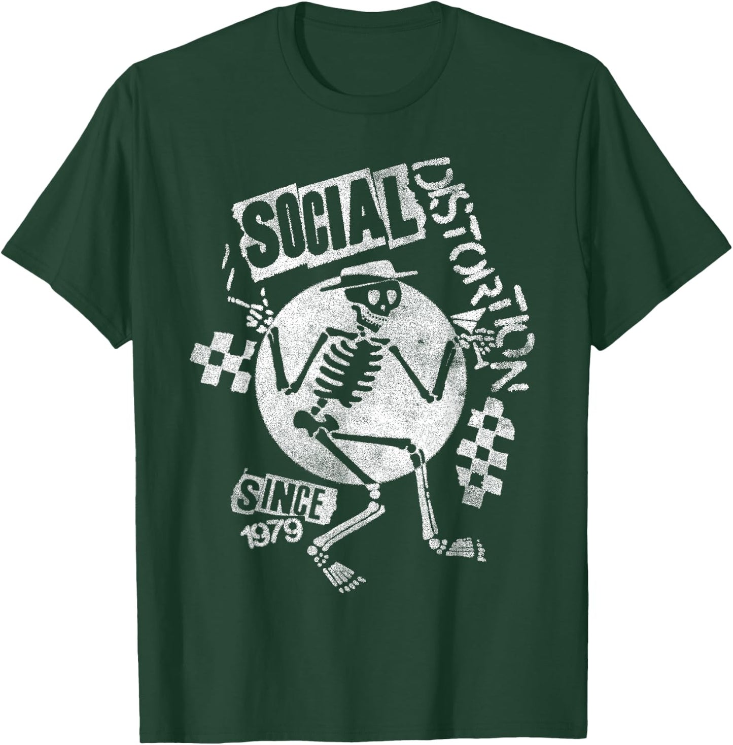 Official Social Distortion White Spray Skelly T-Shirt - T-Shirt | Forest