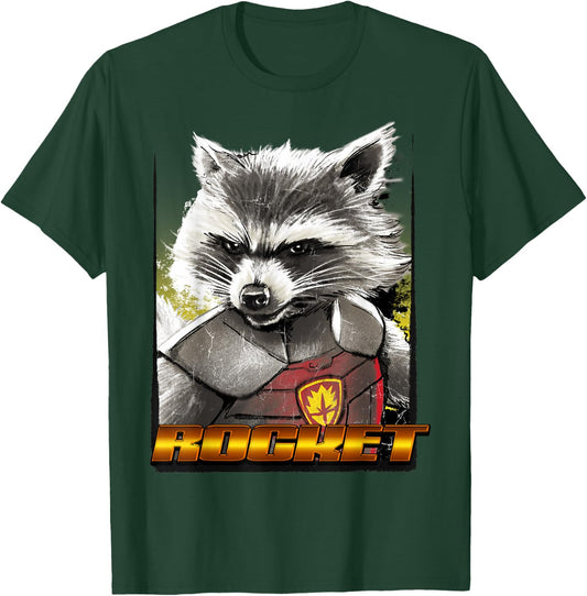 Marvel Guardians of The Galaxy Rocket Glare Wanted Poster Small T-Shirt - T-Shirt | Forest