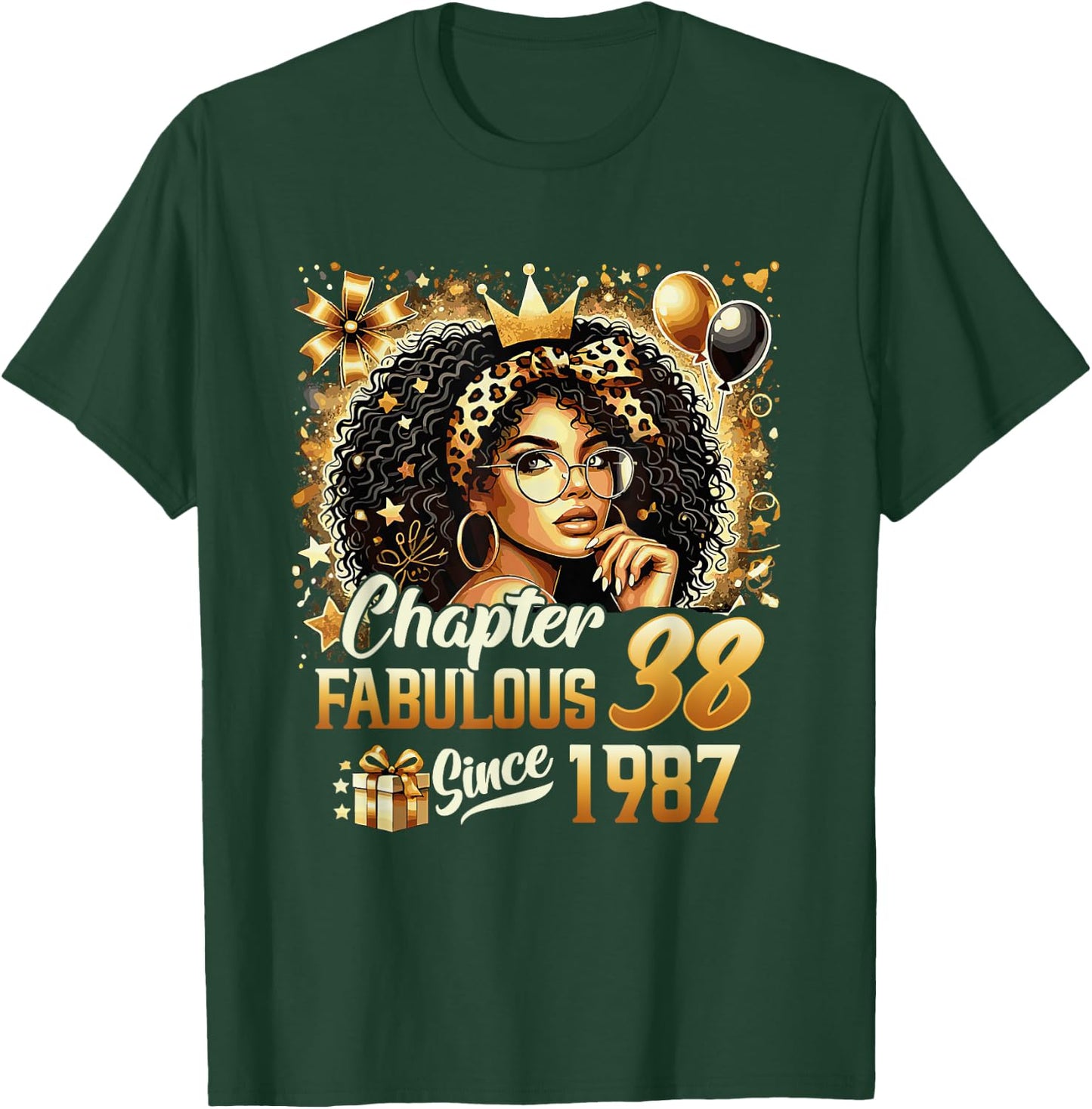 Chapter 38 Fabulous Since 1987 38th Birthday Black Women T-Shirt - T-Shirt | Forest