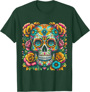 De Los Muertos Day of the Dead Sugar Skull Halloween Women T-Shirt - T-Shirt | Forest