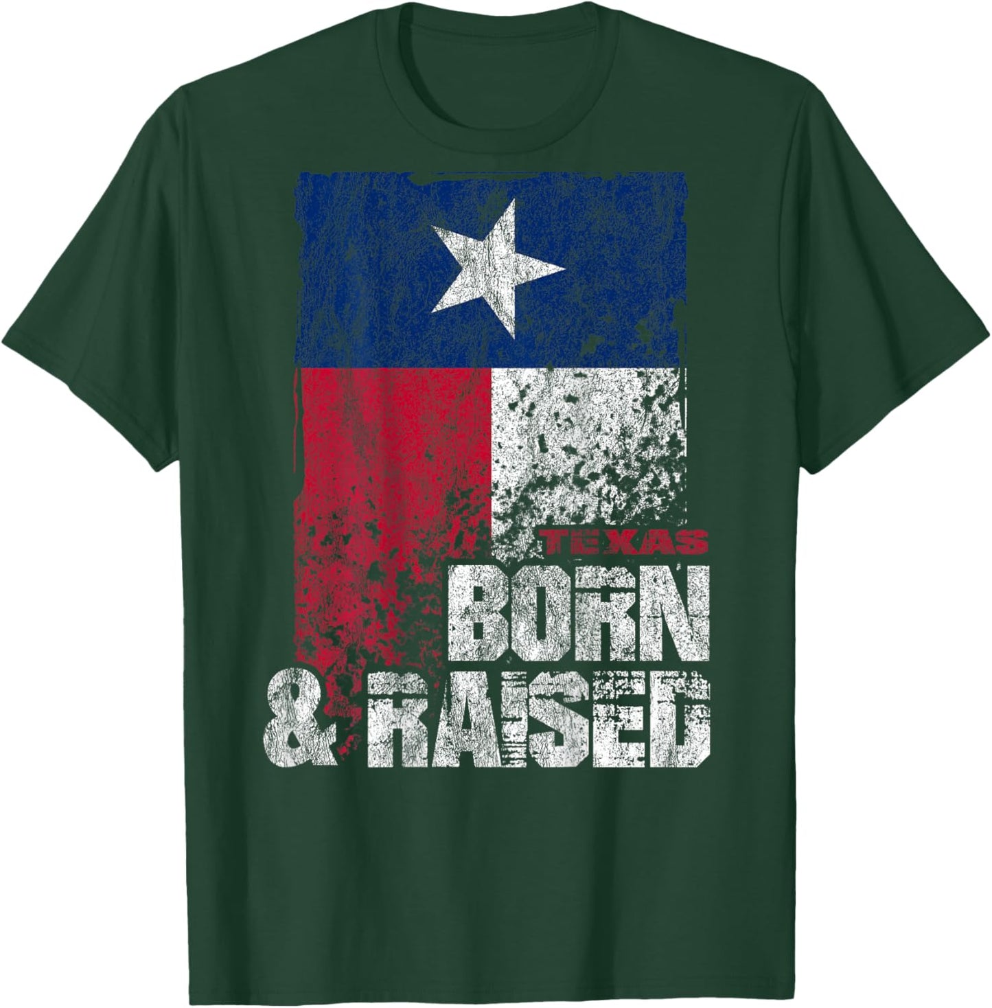 Texas Born And Raised Flag T-Shirt - T-Shirt | Forest