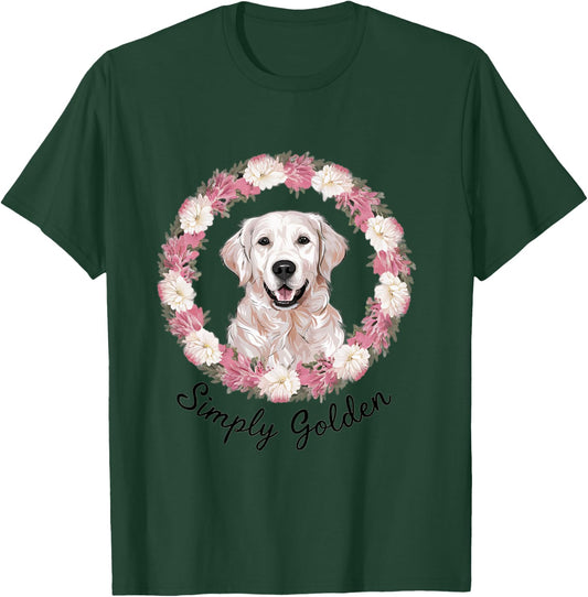 White English Cream Golden Retriever Cute 'Simply Golden' T-Shirt - T-Shirt | Forest
