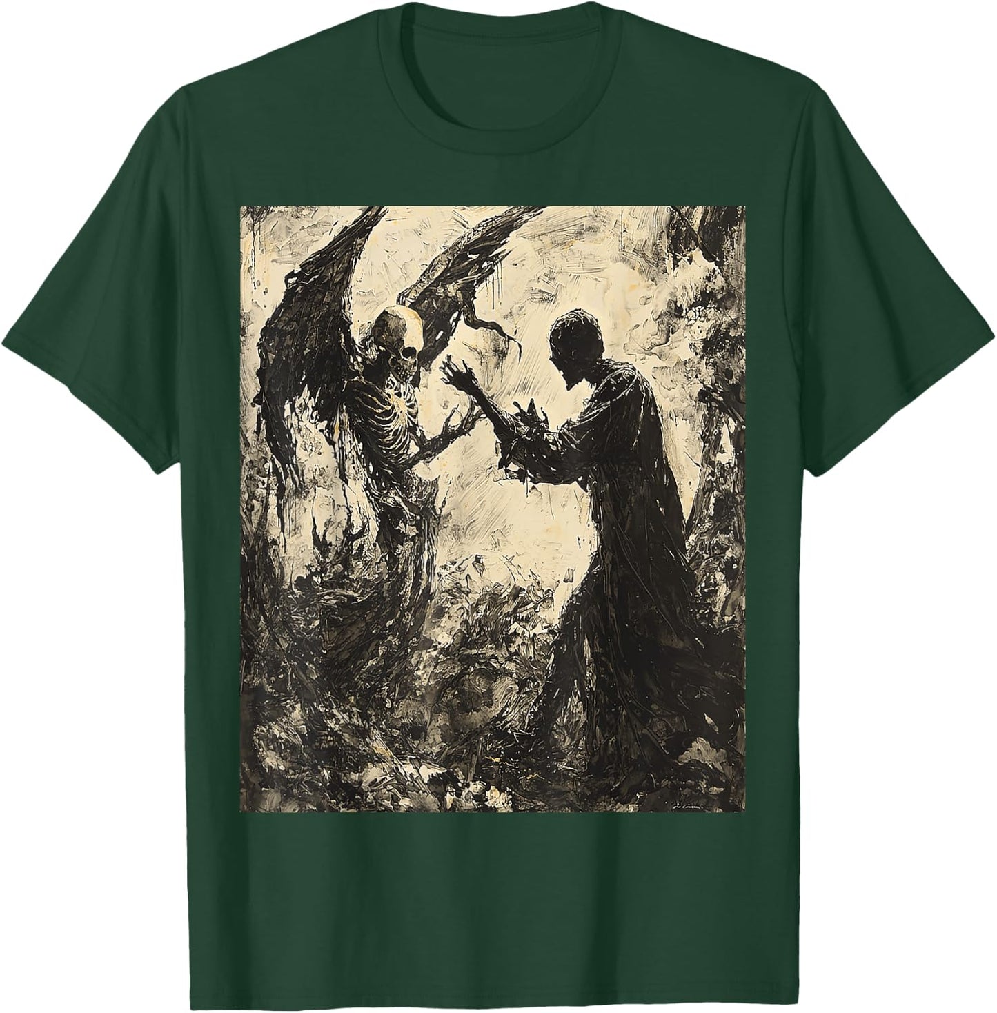 Painting Angel of Death Battle Fighting Dreamscape Art T-Shirt - T-Shirt | Forest