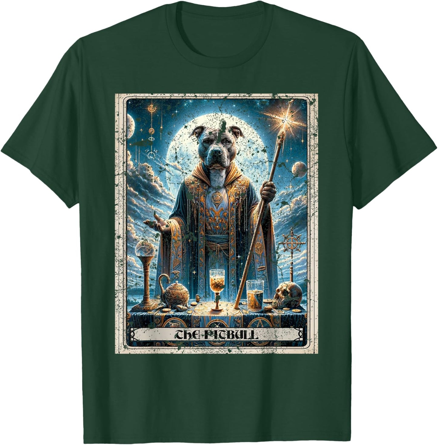 A Pitbull Tarot Card Dog T-Shirt - T-Shirt | Forest