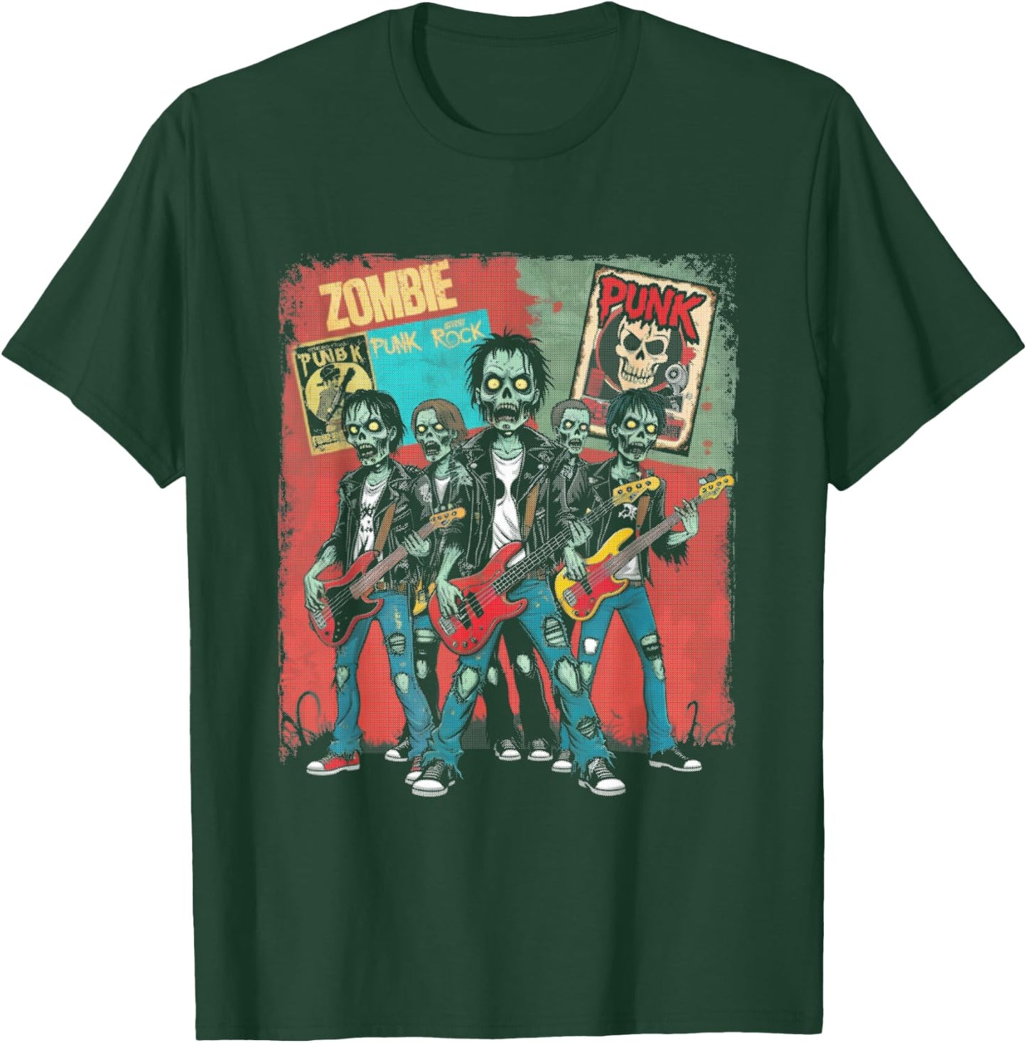 Zombie Punk Band - Creepy Zombie Halloween Lover T-Shirt - T-Shirt | Forest