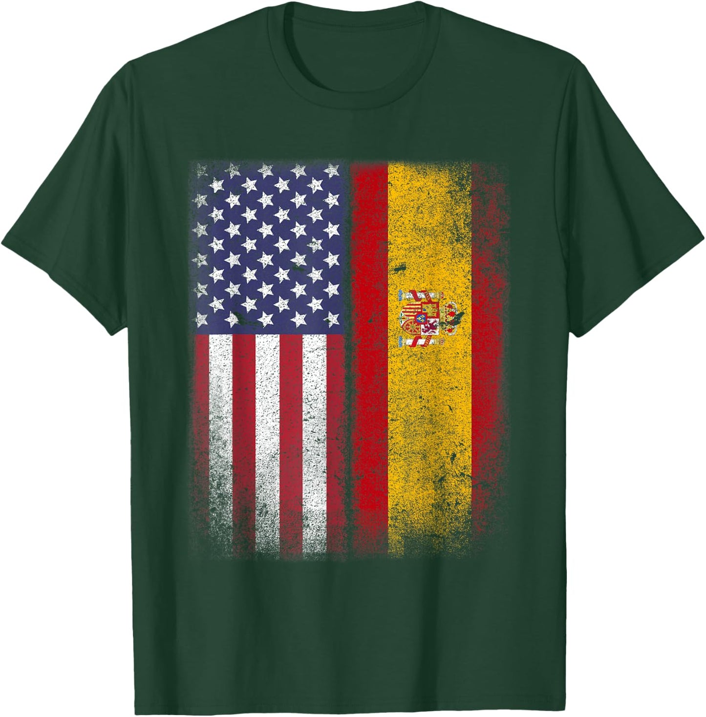 Spanish American Flag Spain Usa Bandera Espana T-Shirt - T-Shirt | Forest