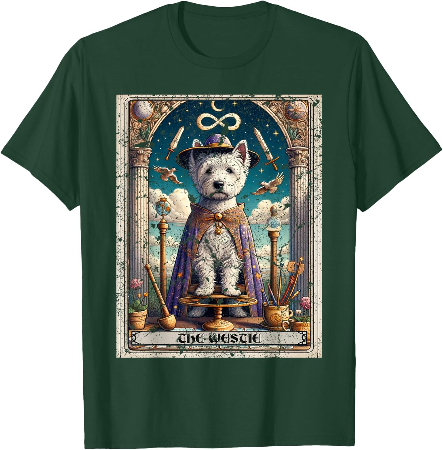 Westie West Highland White Terrier Tarot Card Dog T-Shirt - T-Shirt | Forest