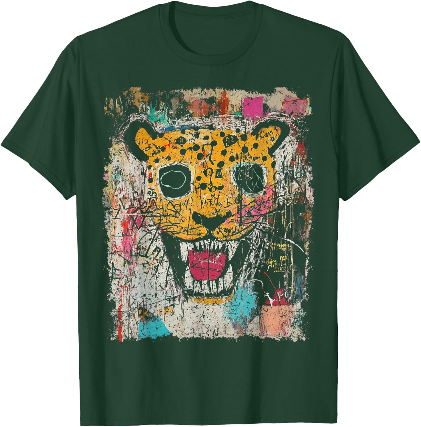 Pop Art Style Leopard 90s Graffiti T-Shirt - T-Shirt | Forest