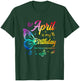 April Birthday Girls Butterfly Tie Dye Theme T-Shirt - T-Shirt | Forest