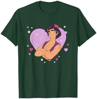 Disney Aladdin Valentine's Day Heart Shape Big Chest Poster T-Shirt - T-Shirt | Forest