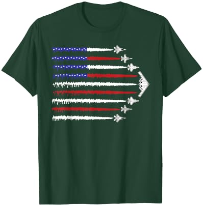 USA Fighter Jets 4th of July Men Women Kids Funny Patriotic T-Shirt - T-Shirt | Forest