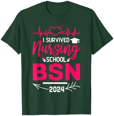 Nurse Est 2024 Rn Nursing School Graduation Graduate BSN T-Shirt - T-Shirt | Forest