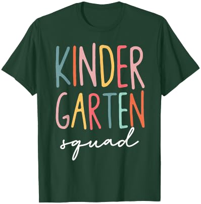 Kindergarten Squad Kinder Kids Teacher Crew Back To School T-Shirt - T-Shirt | Forest