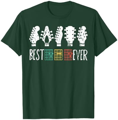 Vintage Best Guitar DAD Ever Music Chords Father Musician T-Shirt - T-Shirt | Forest
