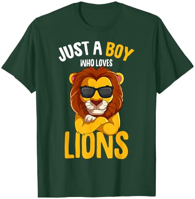 Just a Boy who loves Lions Toddler Boy Kids Lion T-Shirt - T-Shirt | Forest
