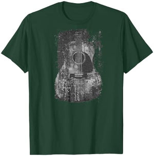 Acoustic Guitar, Vintage, Distressed, Rock & Roll Music T-Shirt - T-Shirt | Forest