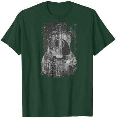 Acoustic Guitar, Vintage, Distressed, Rock & Roll Music T-Shirt - T-Shirt | Forest