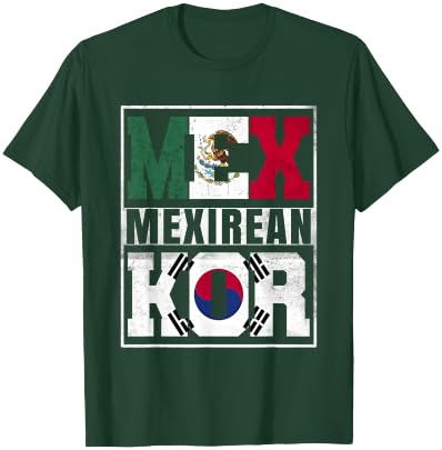 Mexirean Roots Mexico and South Korea Mix Korean Mexican T-Shirt - T-Shirt | Forest