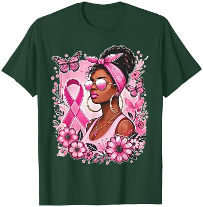 Breast cancer awareness African American support Wear Pink T-Shirt - T-Shirt | Forest