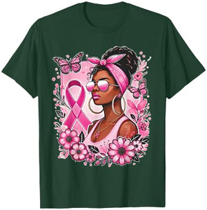 Breast cancer awareness African American support Wear Pink T-Shirt - T-Shirt | Forest