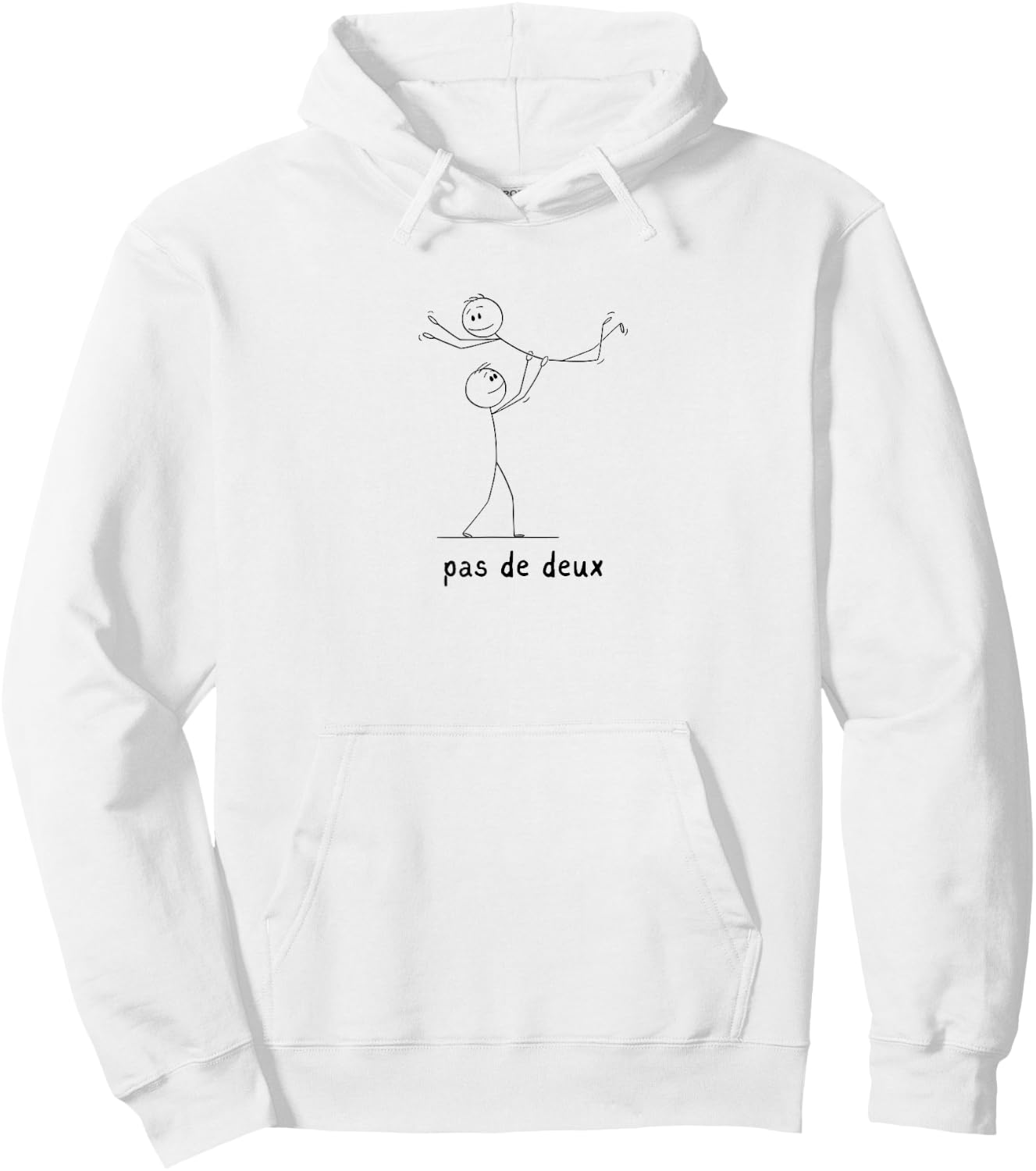 Cute Dancer Stick Figure Pas de Deux Ballet Dance Minimalist Hoodie - Hoodie | White