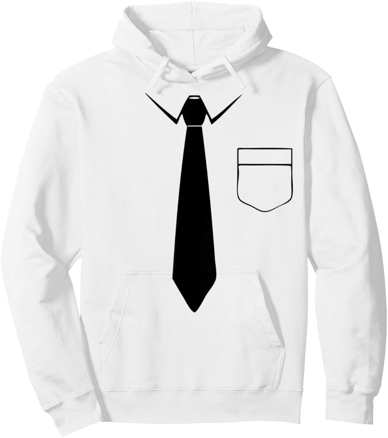 Novelty Collar and Tie , Dress code? No problem. Funny Hoodie - Hoodie | White