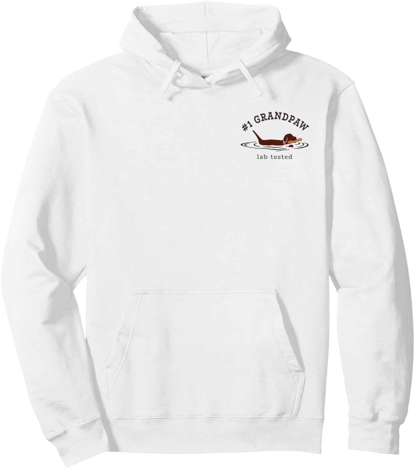 2 Sided Print Chocolate Labrador Retriever Dog #1 Grandpaw Men Hoodie - Hoodie | White