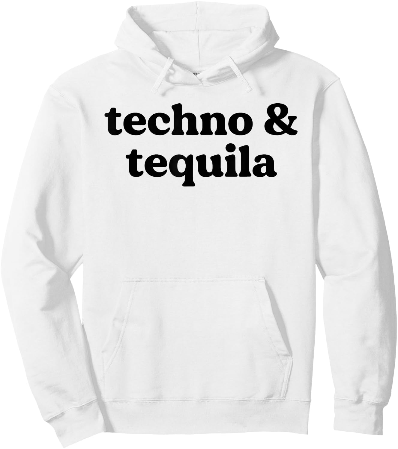 Techno and Tequila Funny Dance Music Summer Holiday Slogan Hoodie - Hoodie | White